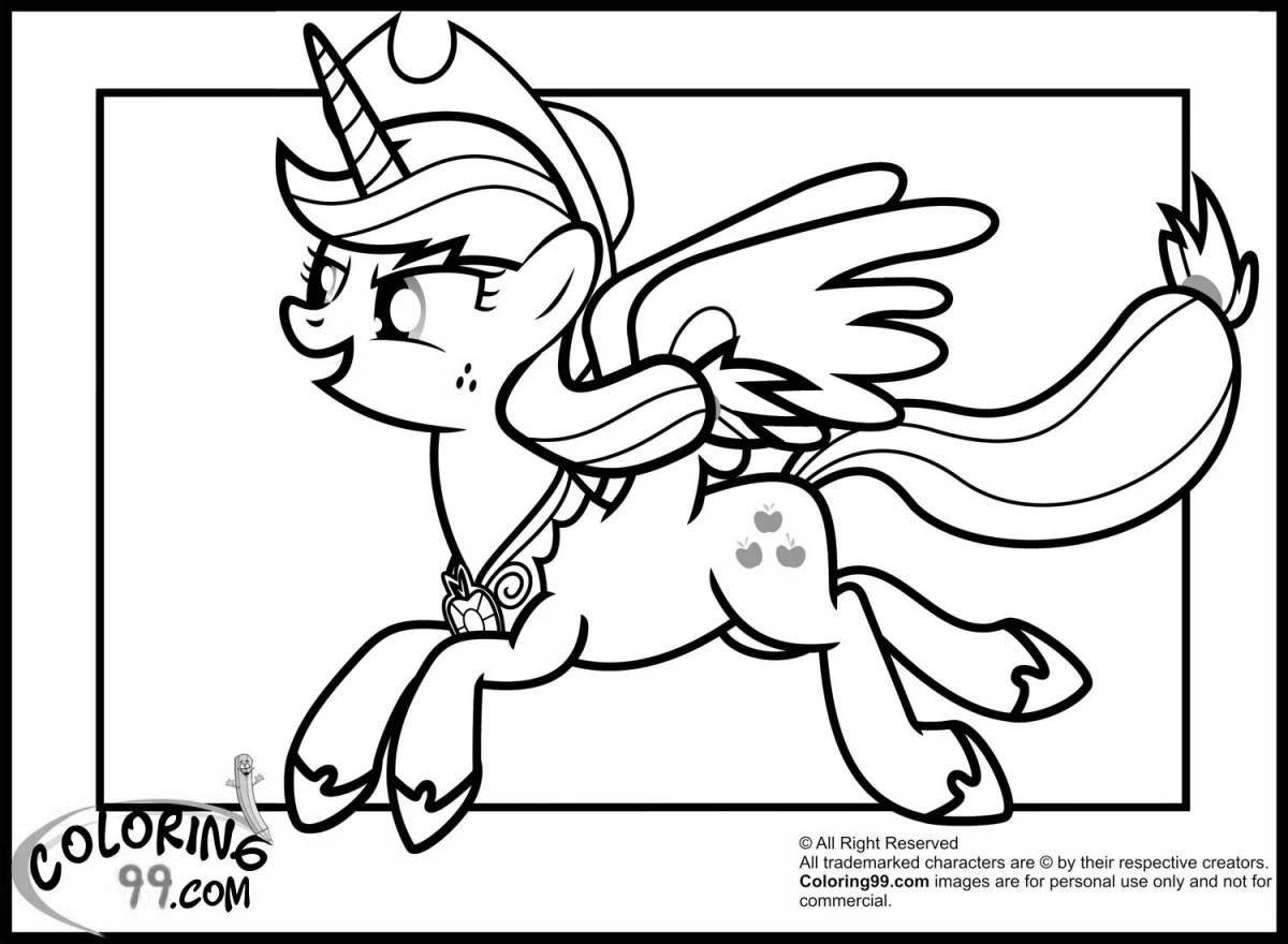 Animated pony game coloring page