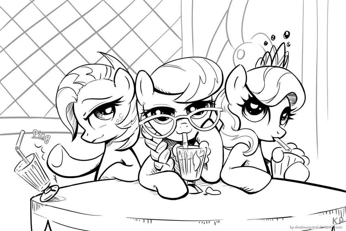 Coloring page blessed pony playtime