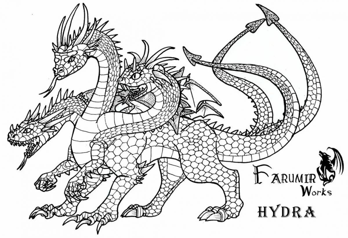 Раскраска дракон гидра