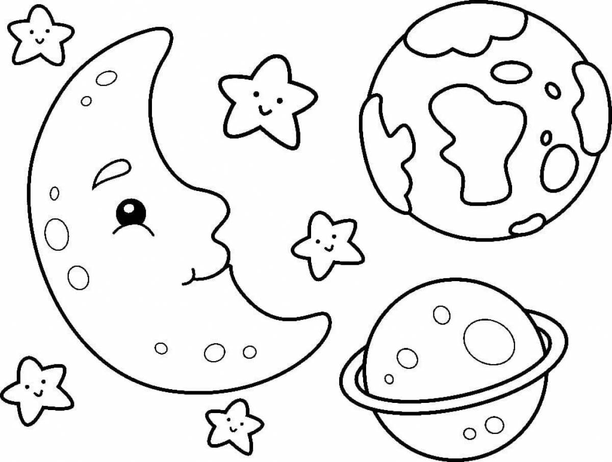 Земля И Космос Раскраски