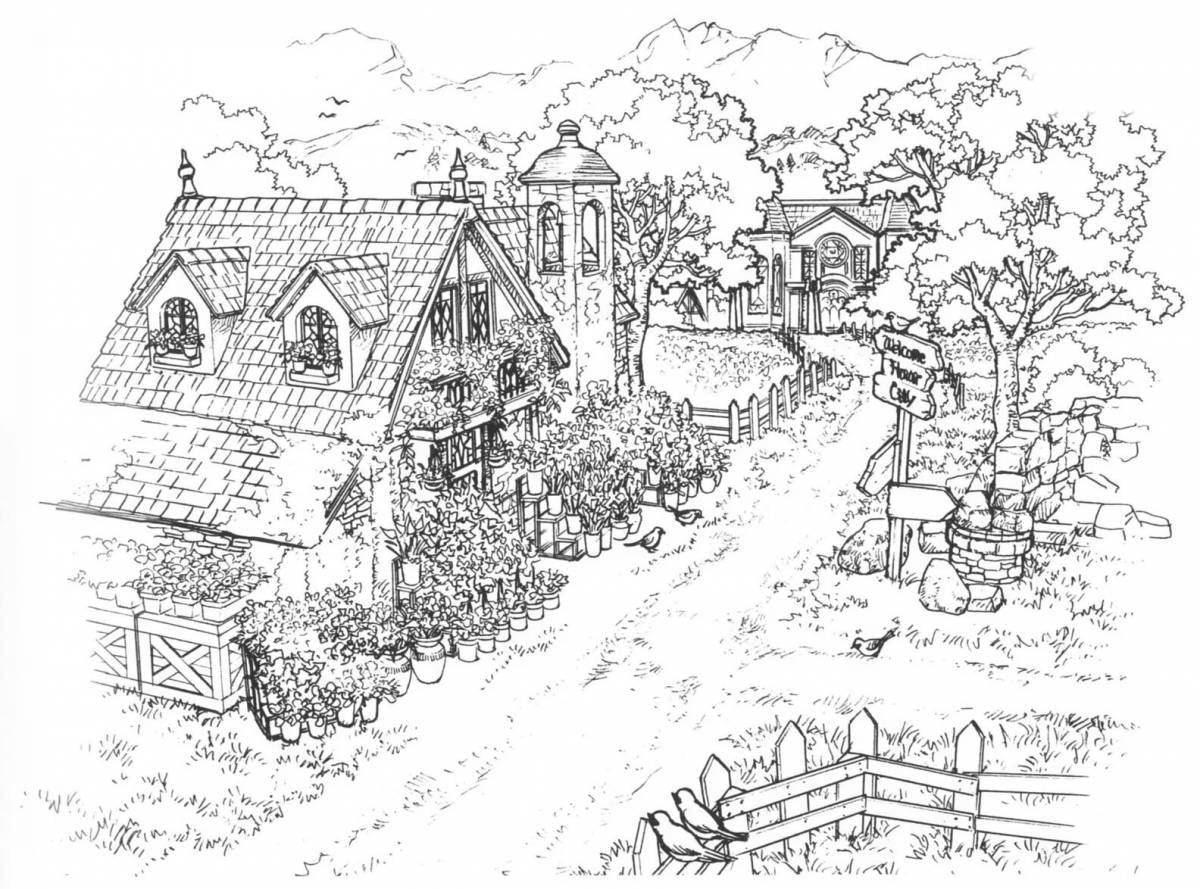 Раскраска Цветная страница-раскраска акварельного маркера