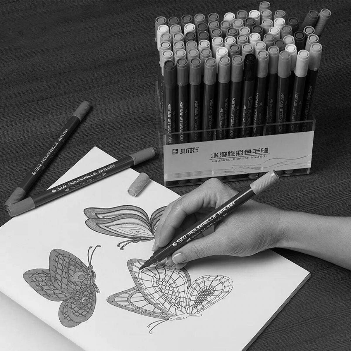 Раскраска Color-creative watercolor marker coloring page