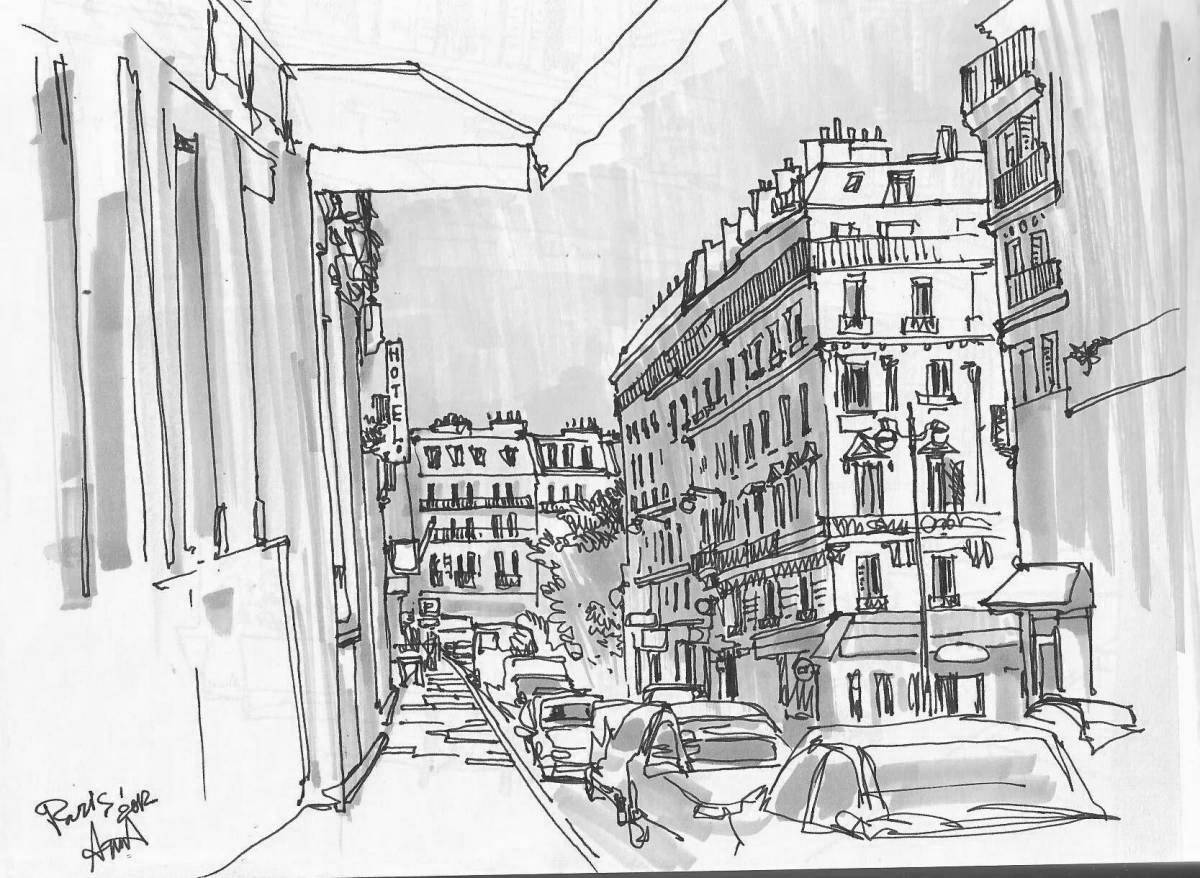 Раскраска Цветная игривая акварельная раскраска маркером