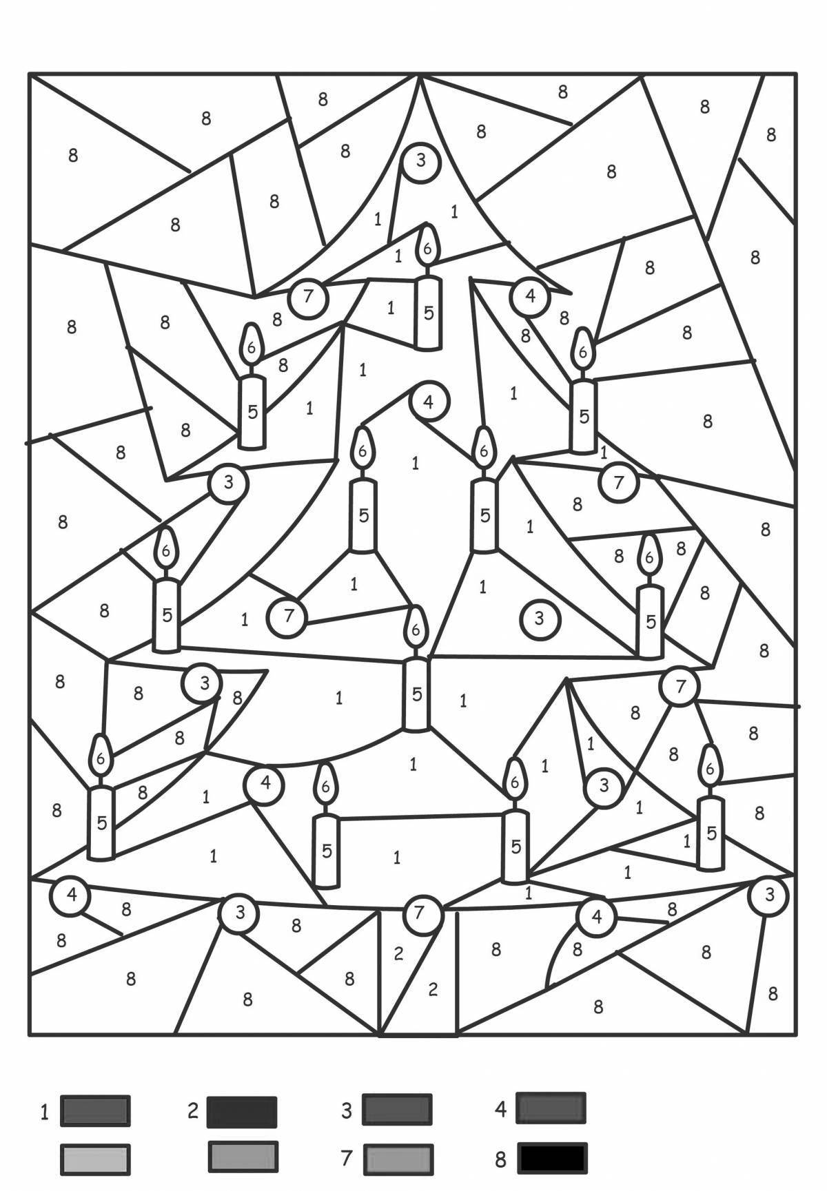 Игривая рождественская раскраска по номерам