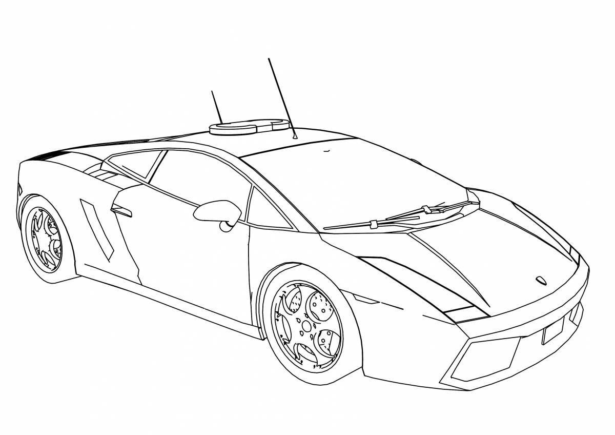 Shiny lamborghini racing cars