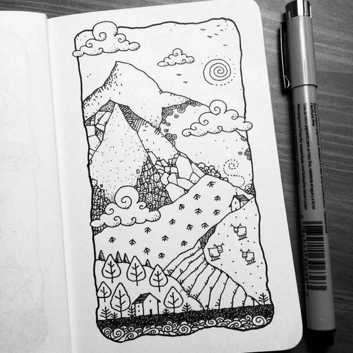 Attractive sketchbook coloring pages