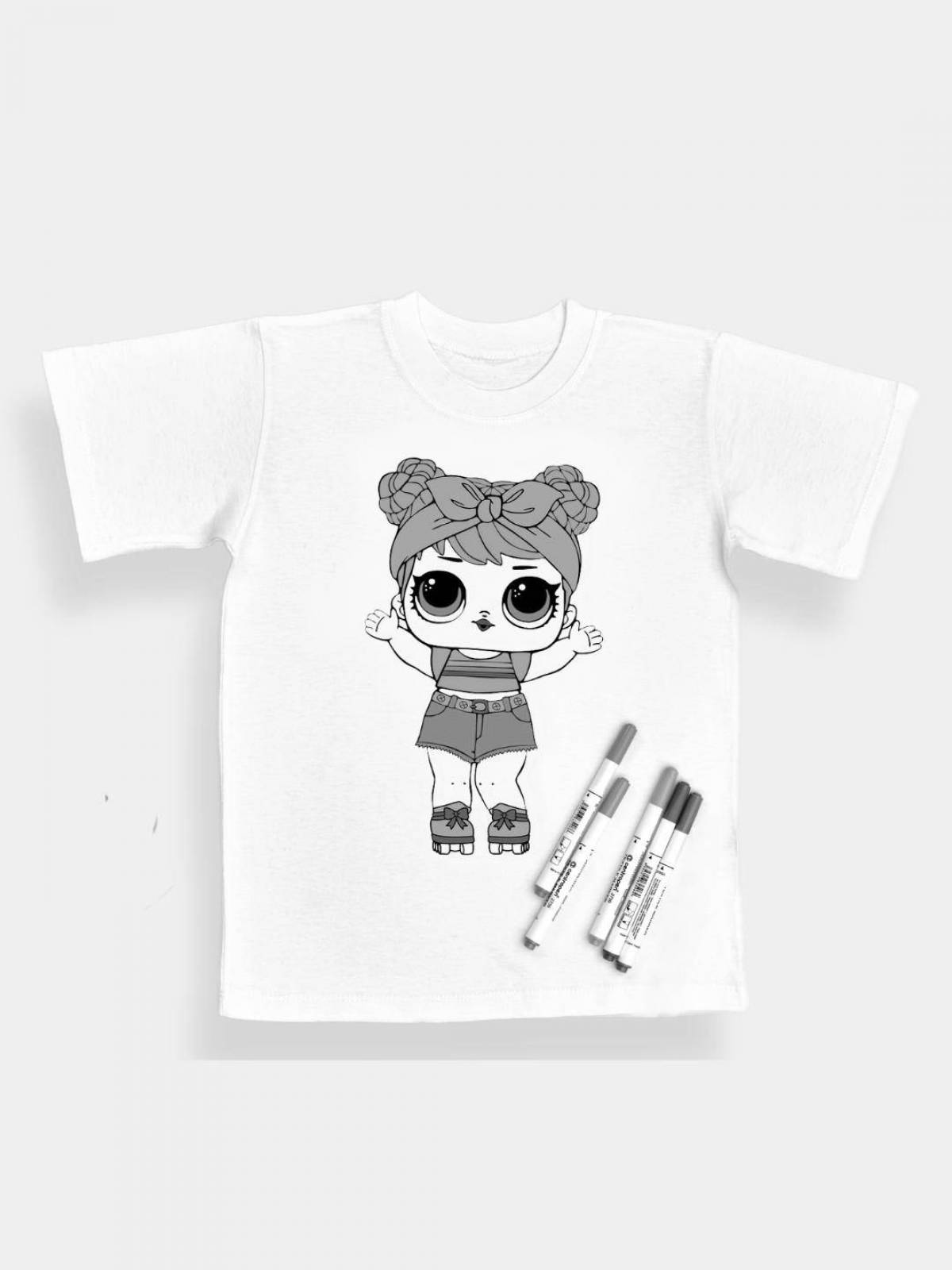 Animated T-shirt coloring with felt-tip pens