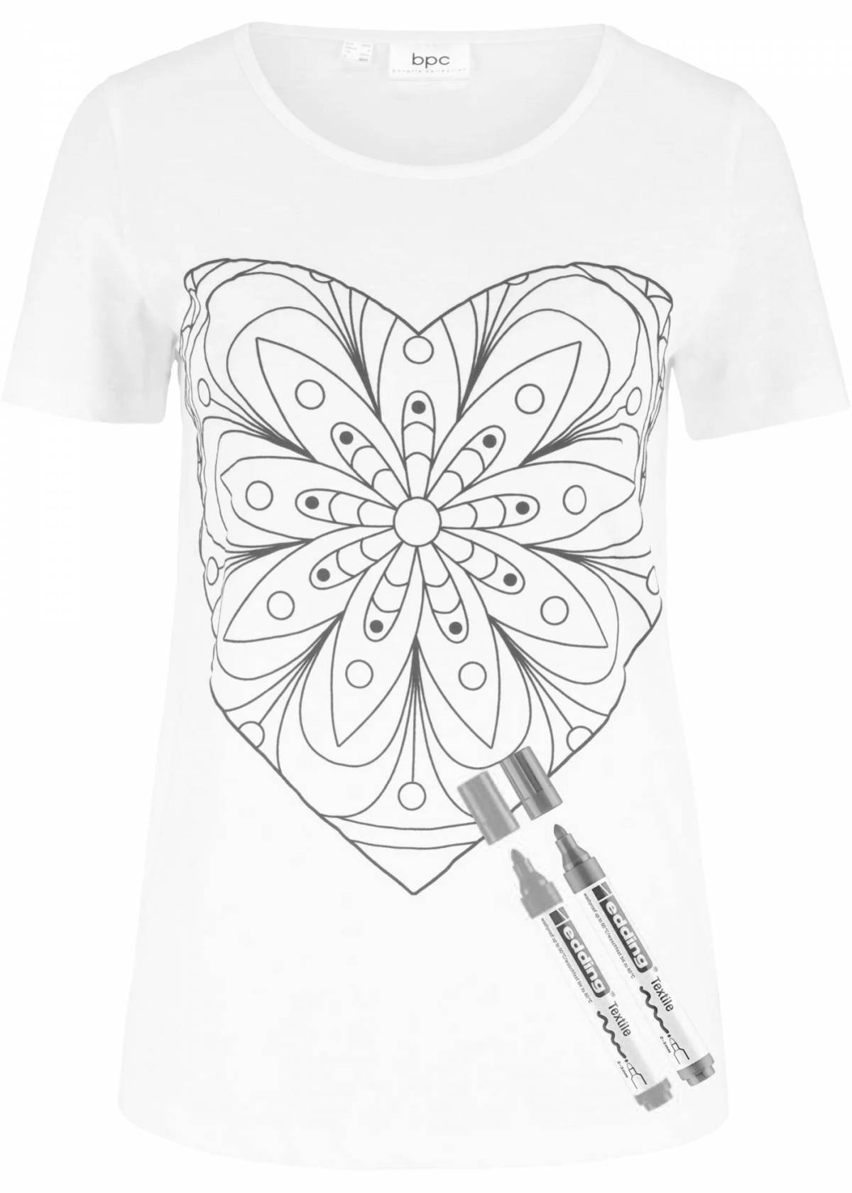 Vibrant T-shirt coloring with felt-tip pens