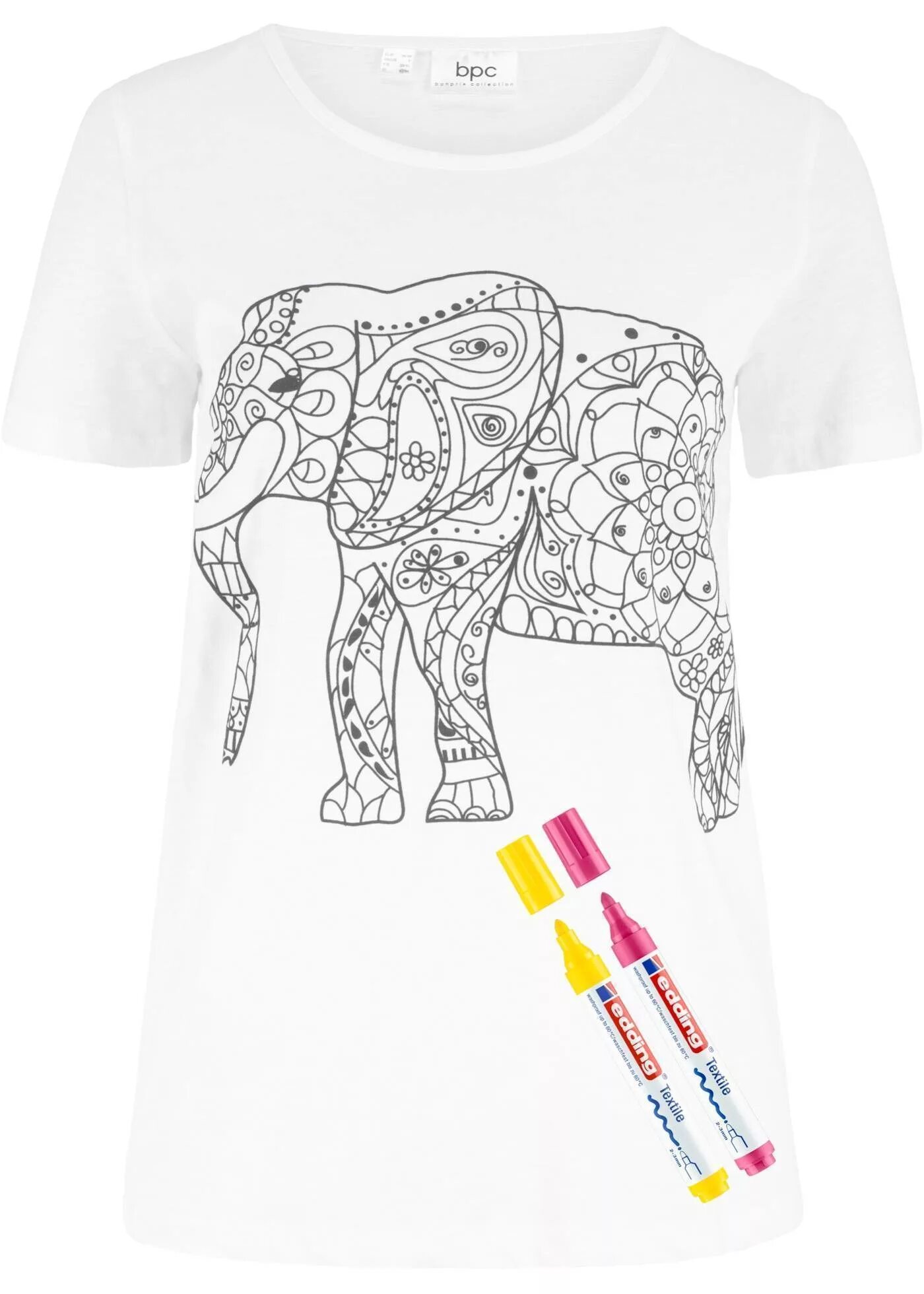 Amazingly animated T-shirt coloring page with felt-tip pens