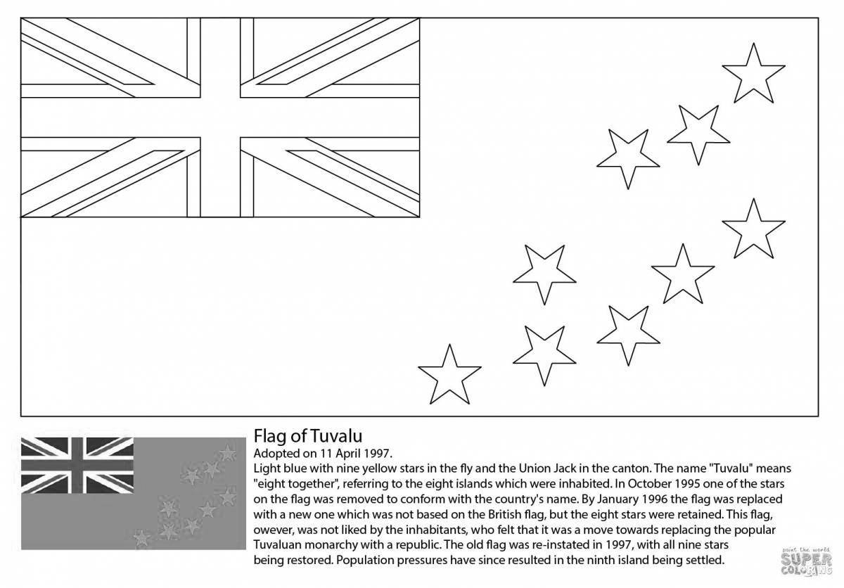 Playful new zealand flag coloring page