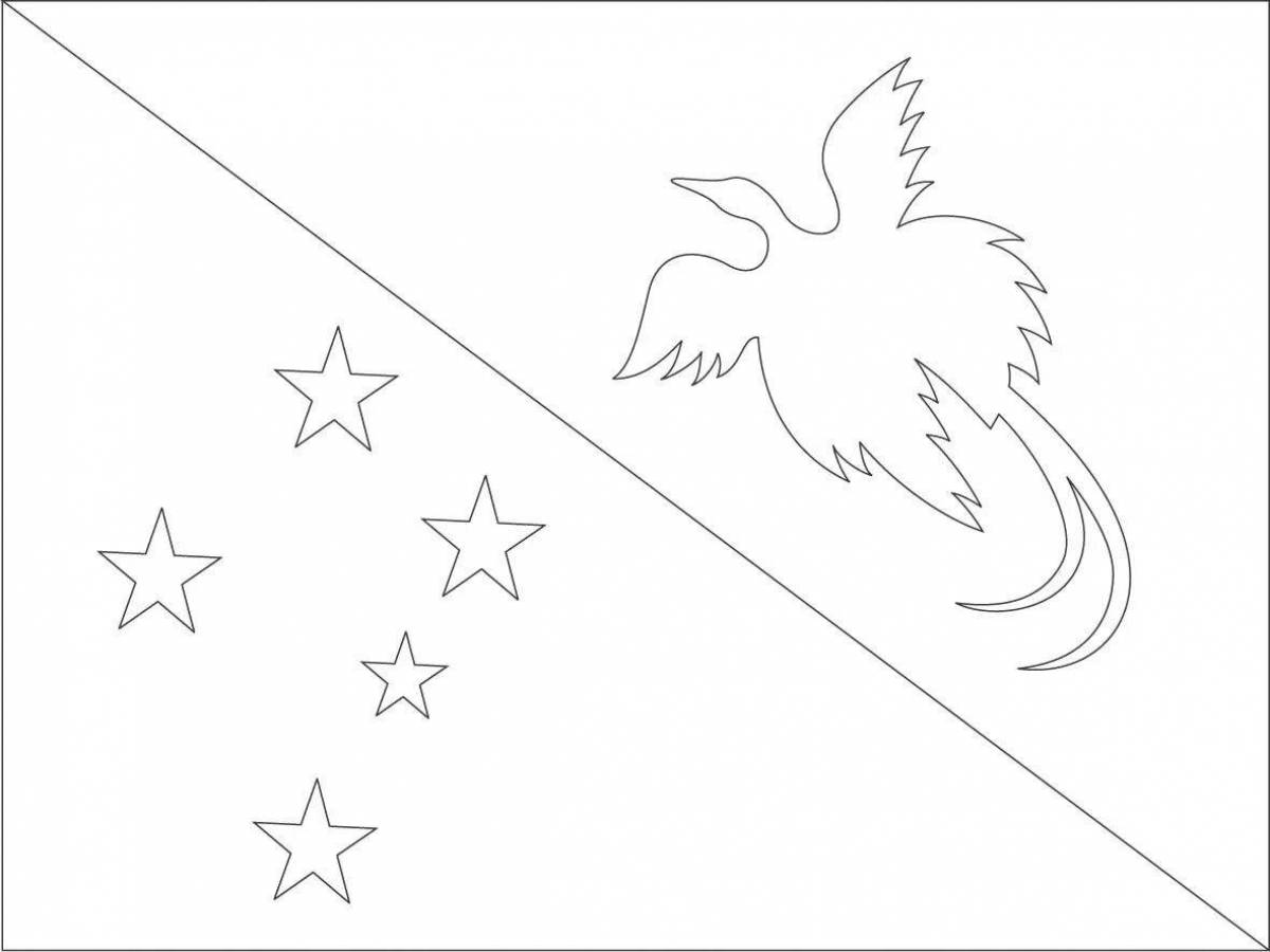 Захватывающая страница раскраски флага новой зеландии