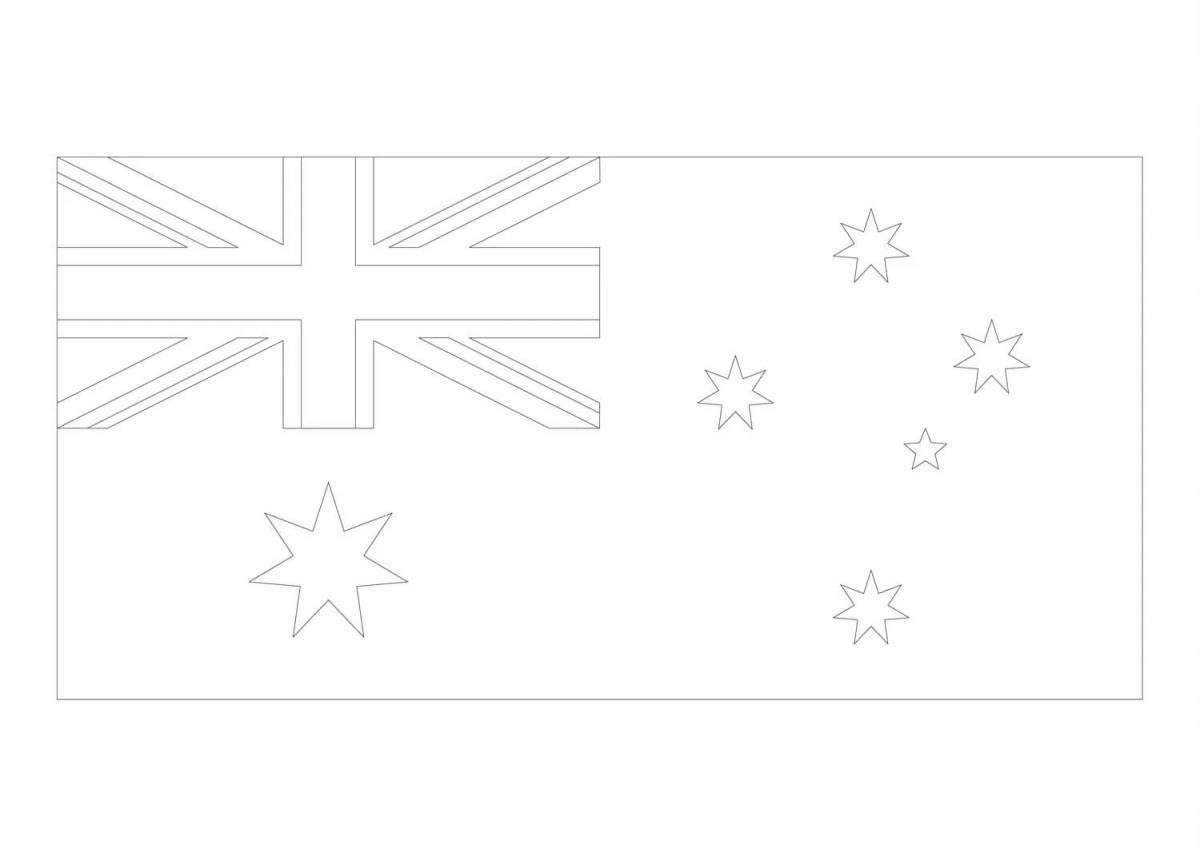 Раскраска великолепный флаг новой зеландии