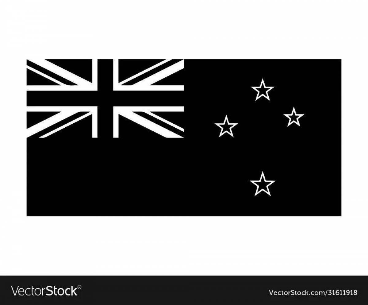 Fabulous new zealand flag coloring page