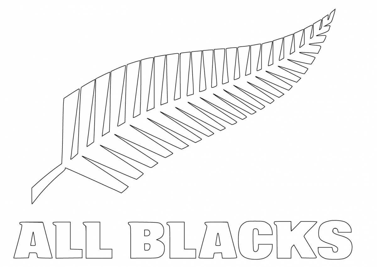 Восхитительная страница раскраски флага новой зеландии