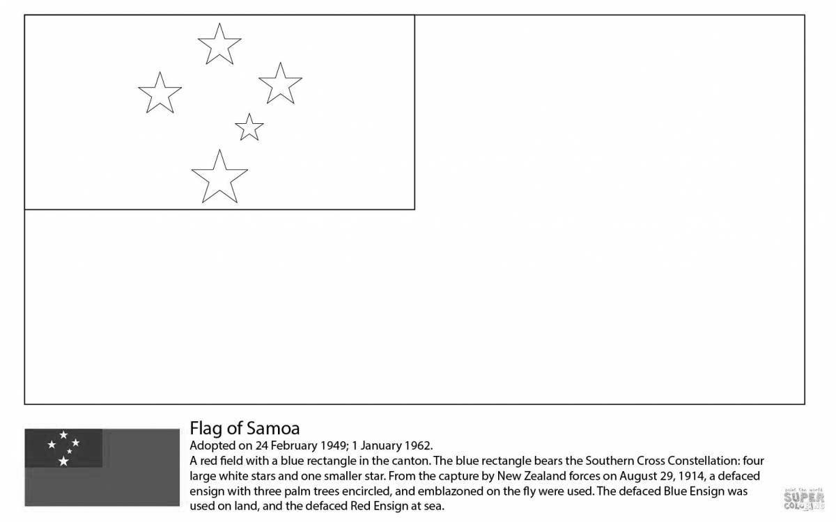 Coloring page beautiful flag of new zealand