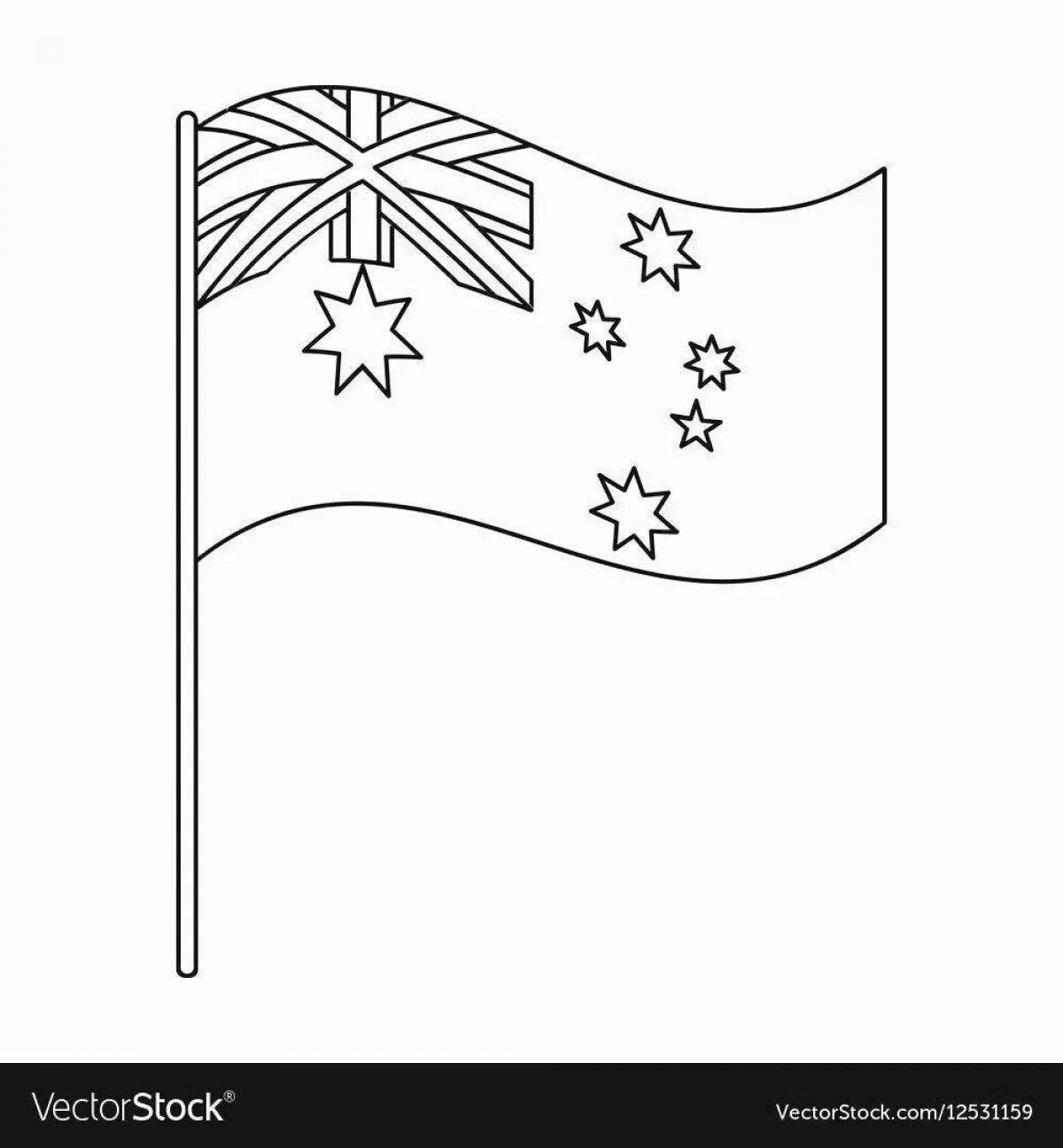 Coloring page modern new zealand flag