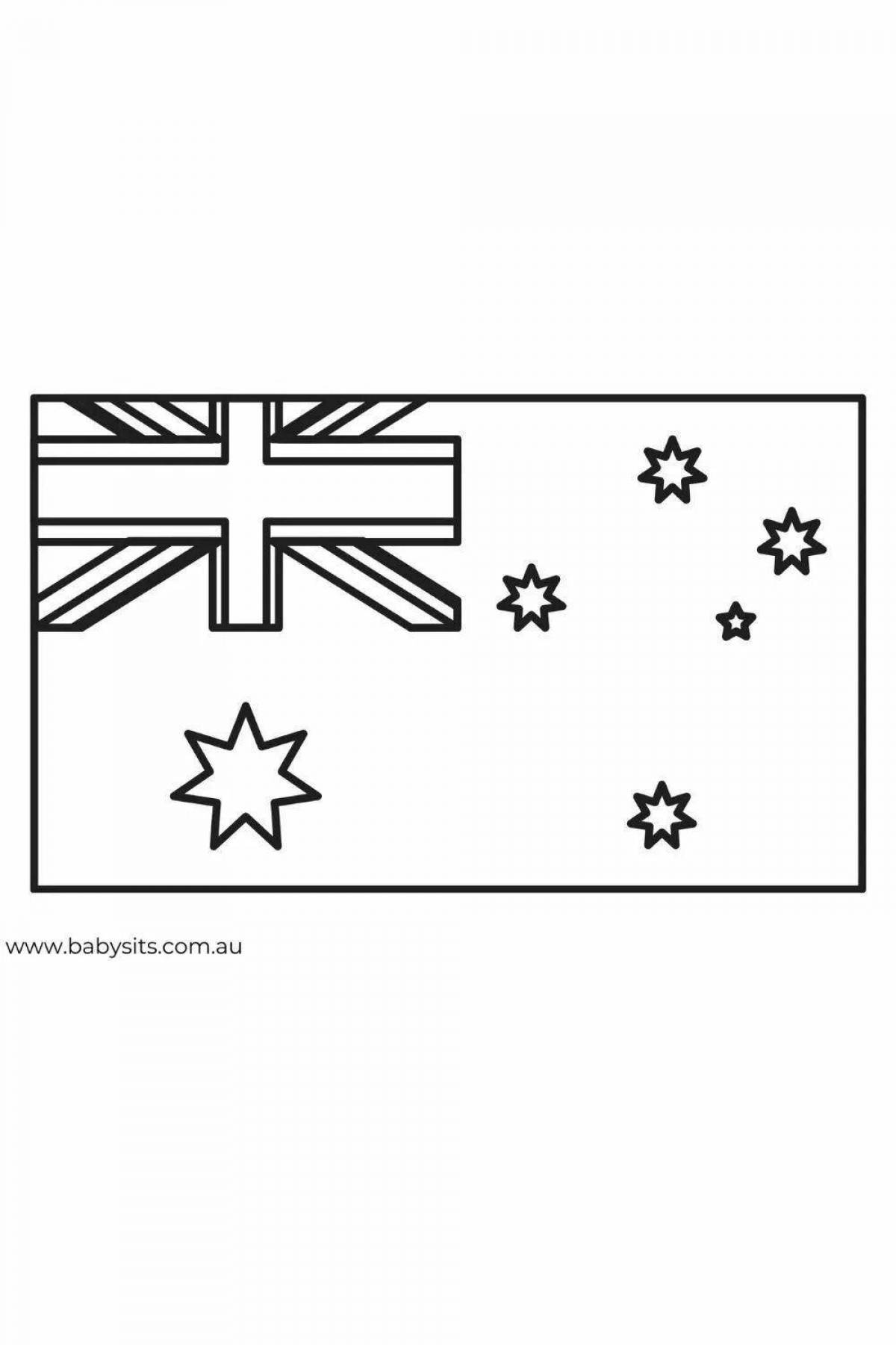 Coloring page bold new zealand flag