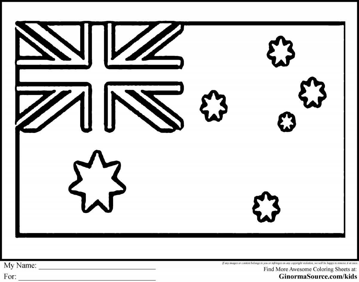 Раскраска флаг новой зеландии