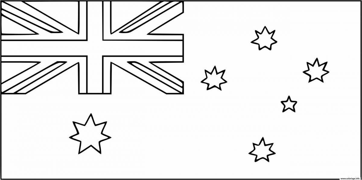 Coloring page dazzling new zealand flag