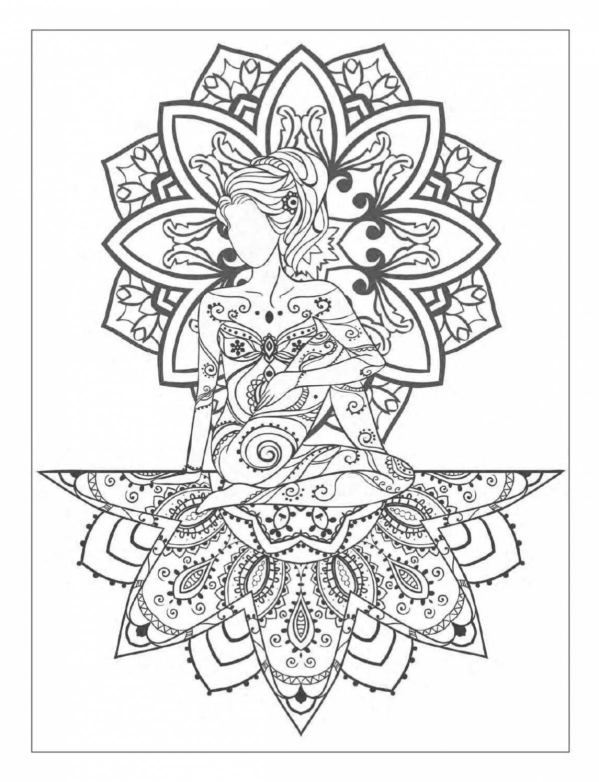 Bright coloring book, meditative for adults