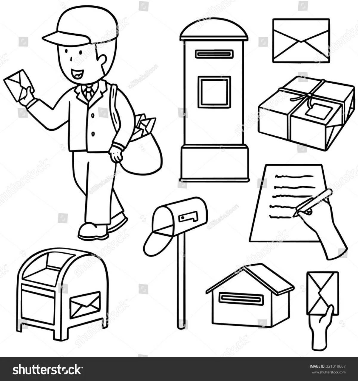 Innovative postman coloring book for preschoolers