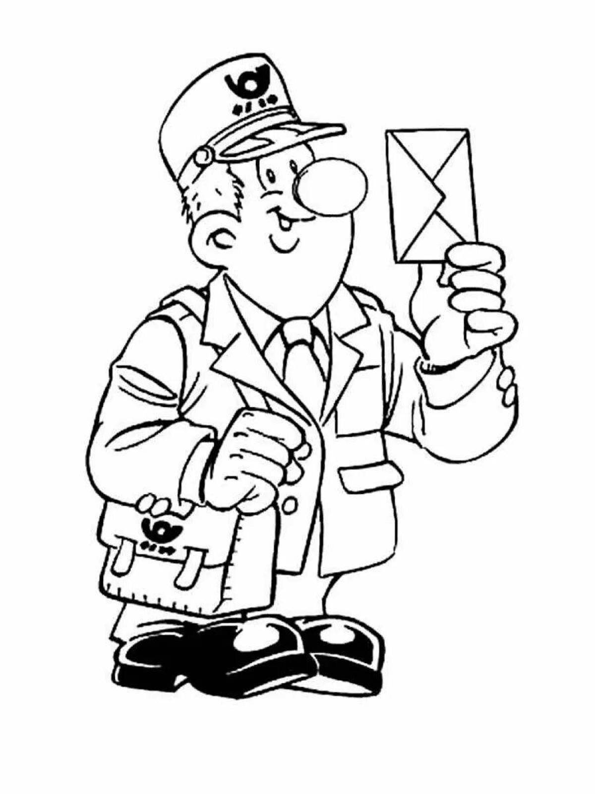 Fancy postman coloring book for preschoolers