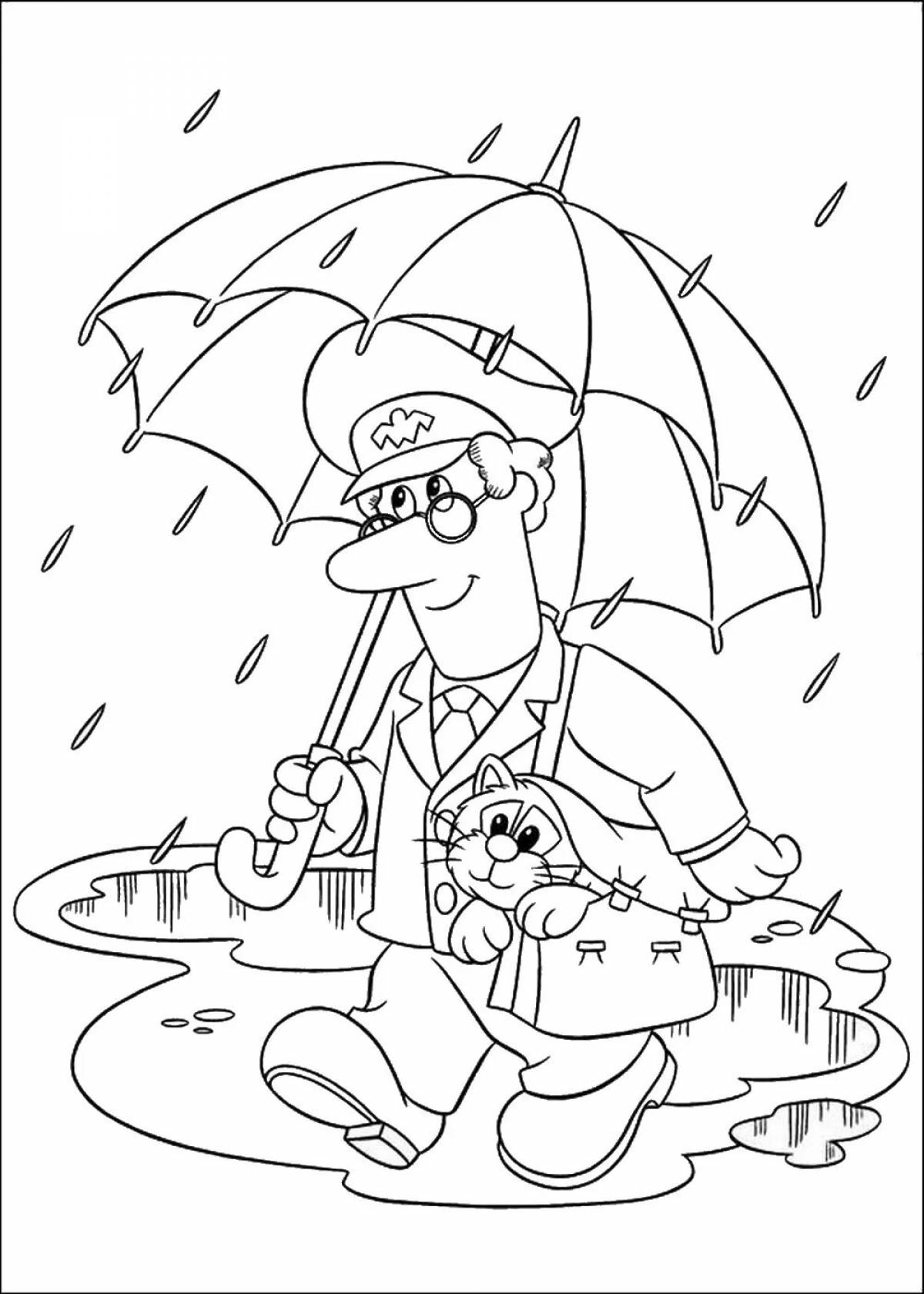 Color-bright postman coloring page for preschoolers