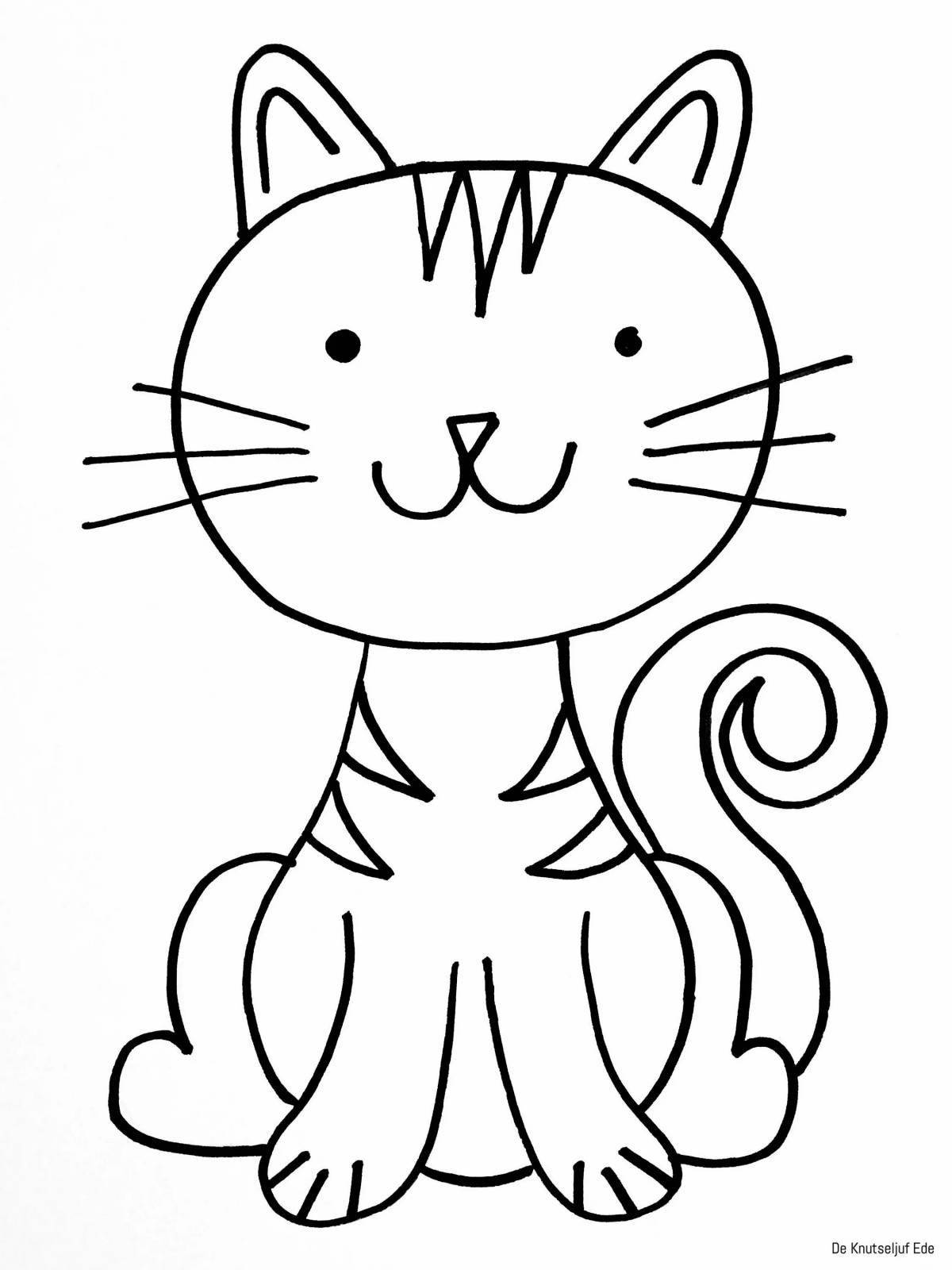 Coloring funny cat