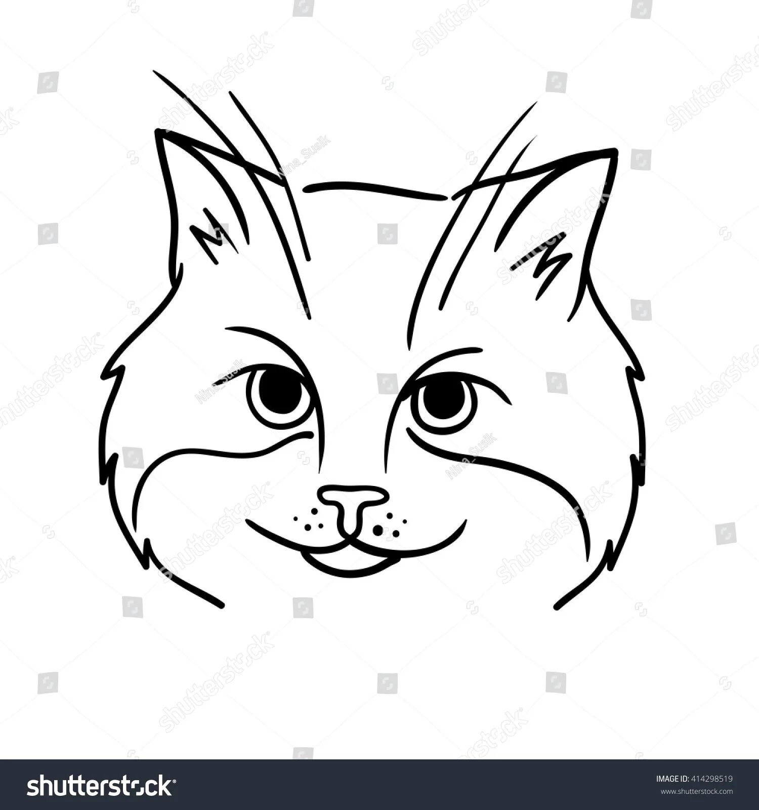 Smooth cat coloring page