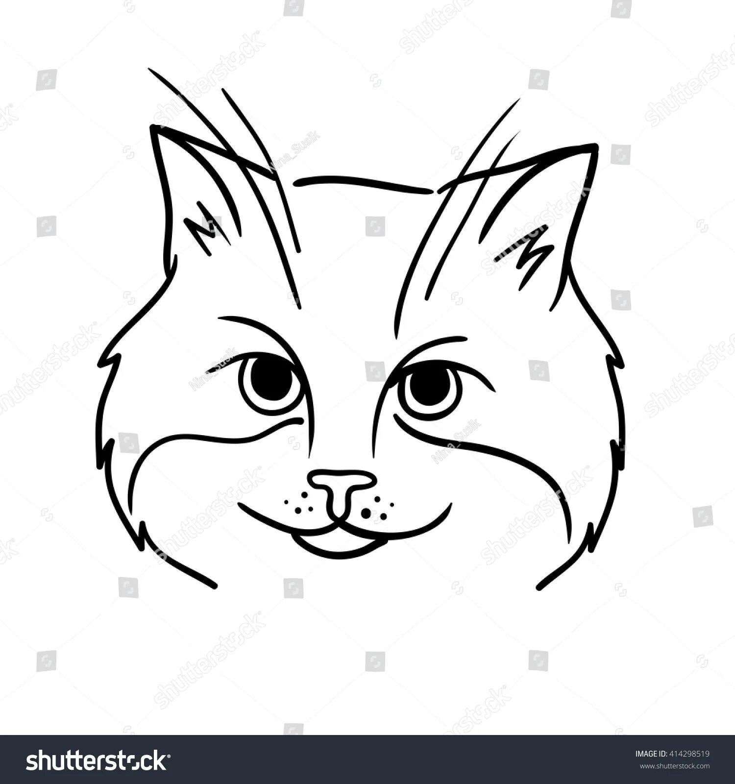 Photo Smooth cat coloring page