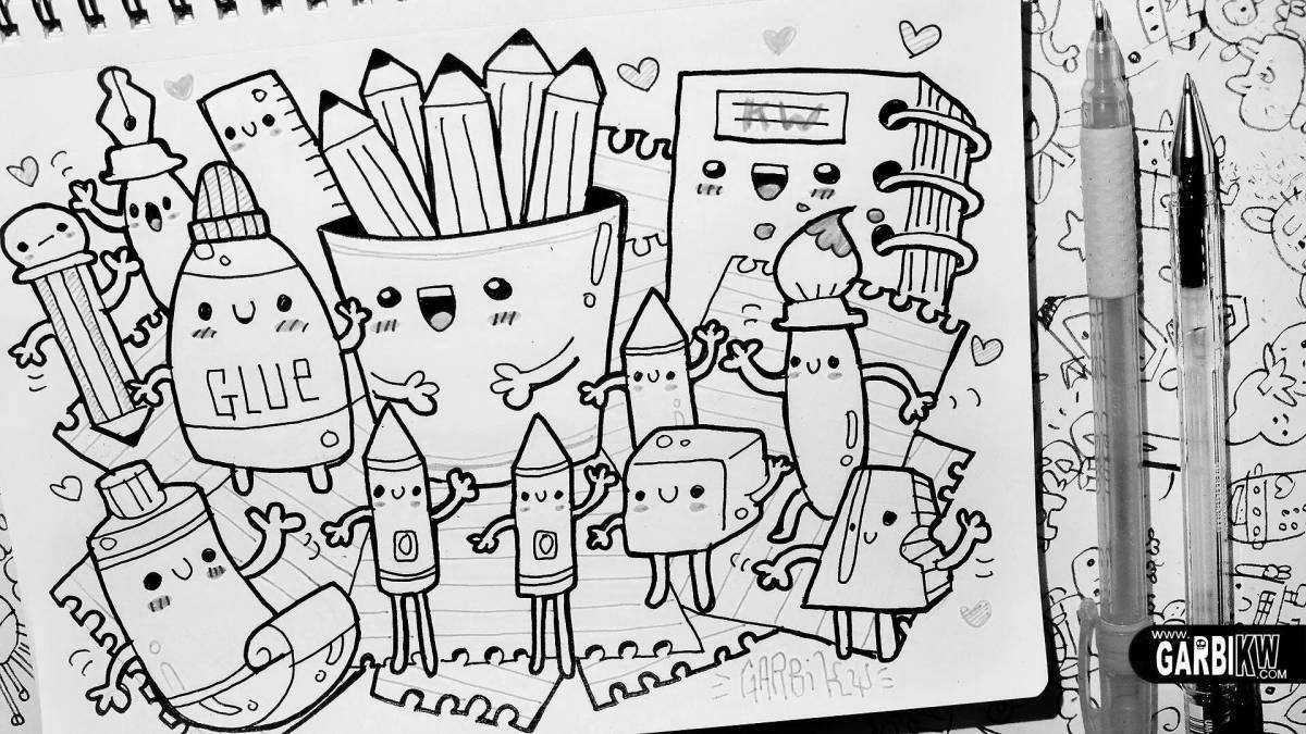 Stylish sketch style coloring book