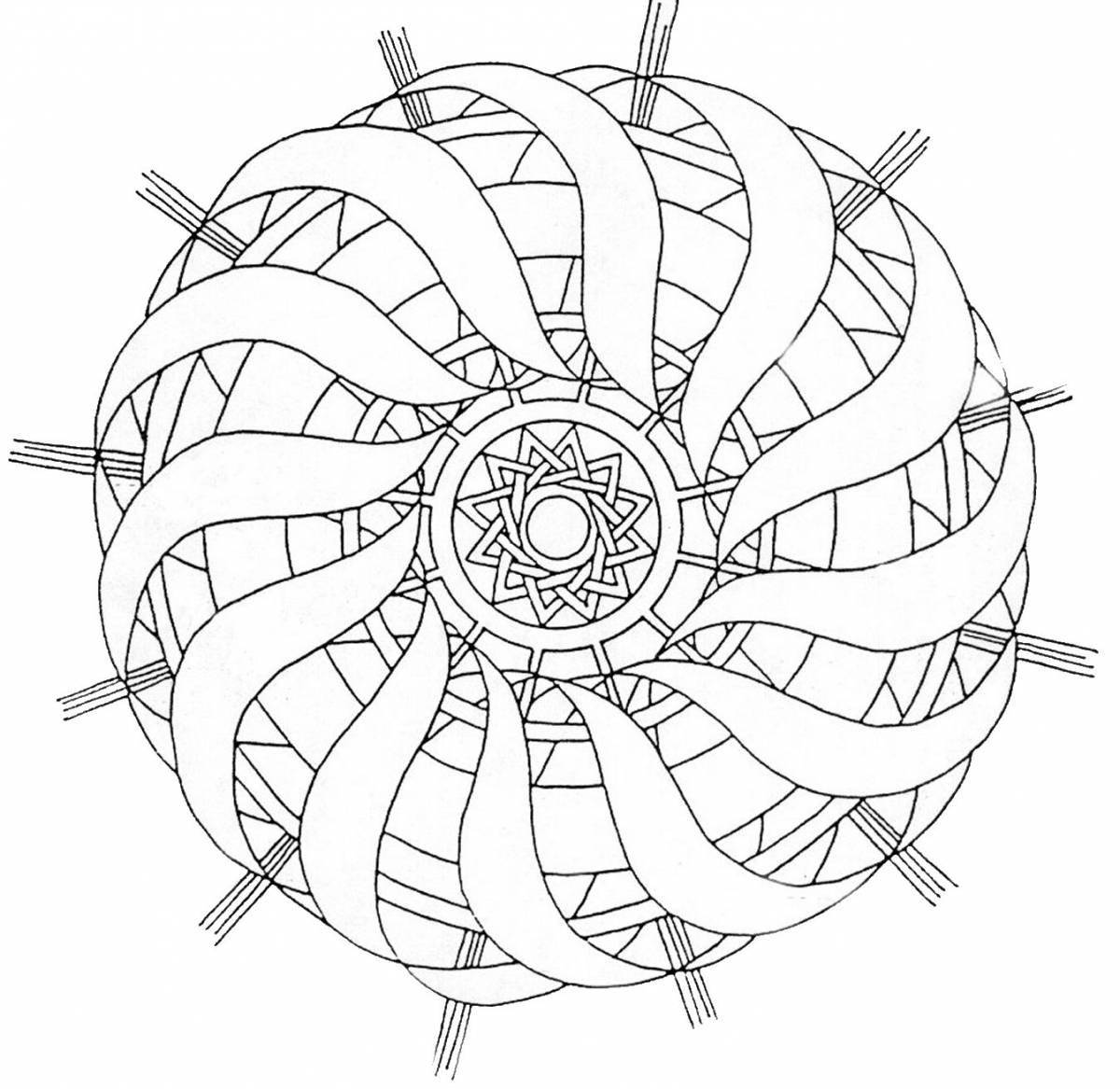 Яркая спиральная раскраска с круговым узором