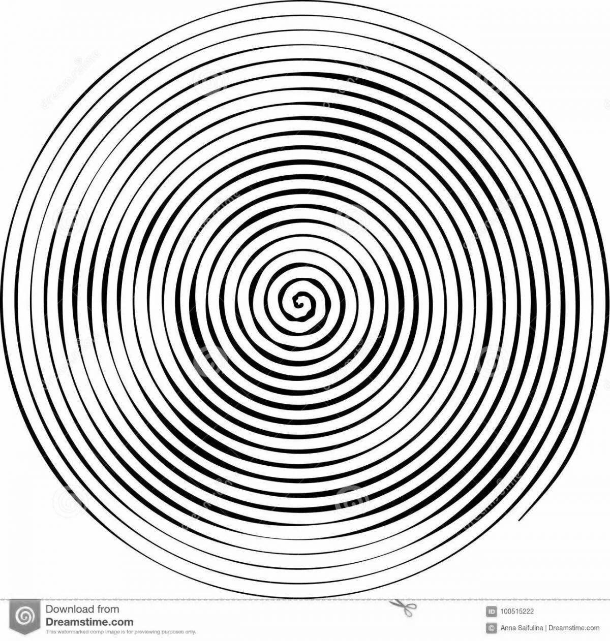 Photo Fascinating circular pattern spiral coloring book