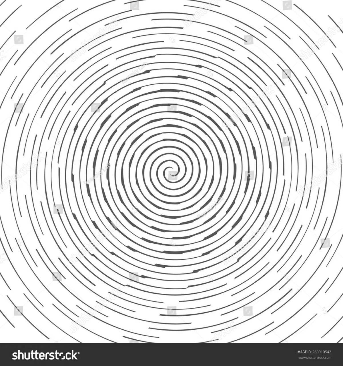 Великолепная спиральная раскраска с круговым узором