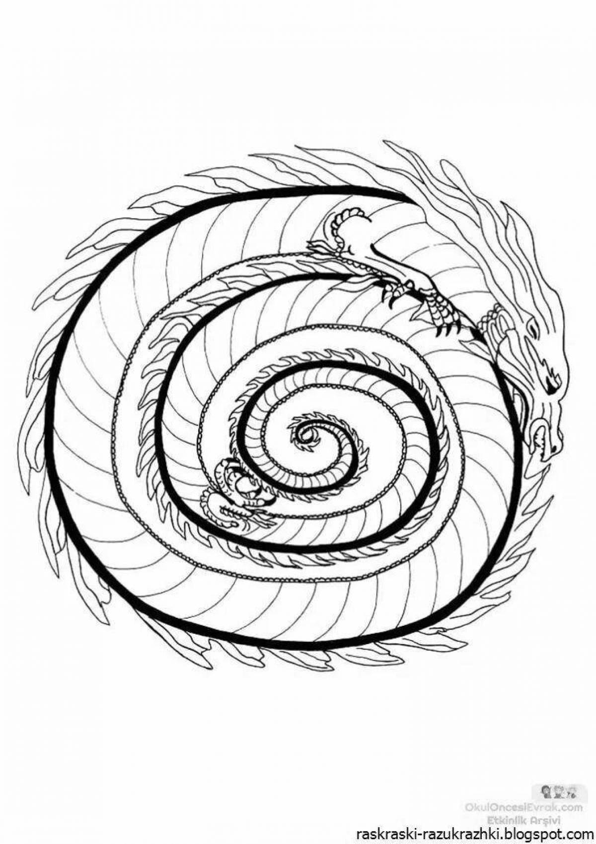 Креативный круговой узор спиральная раскраска