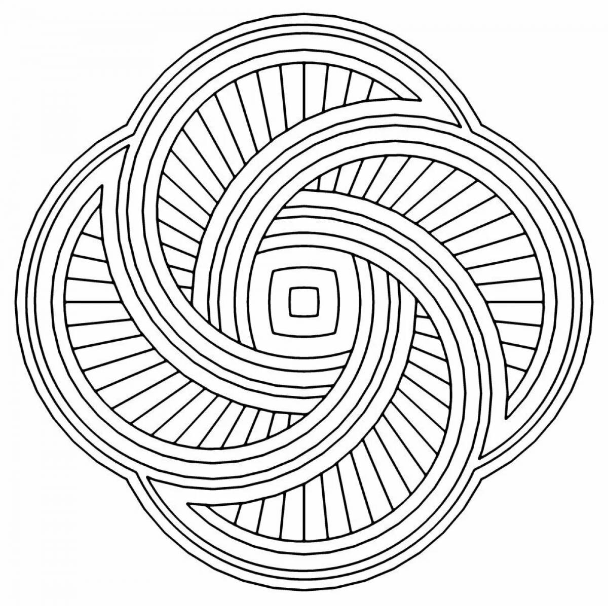 Photo Attractive spiral coloring with a circular pattern