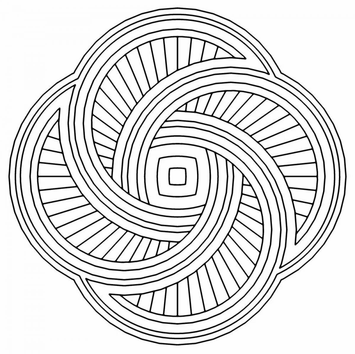 Attractive spiral coloring with a circular pattern