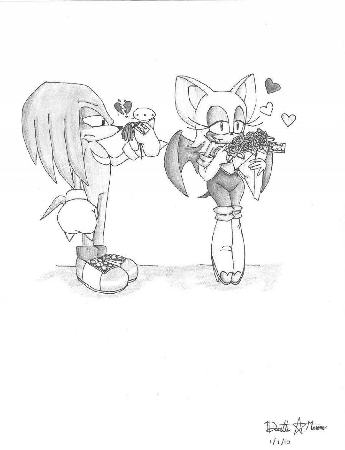 Cute knuckles and rouge coloring book