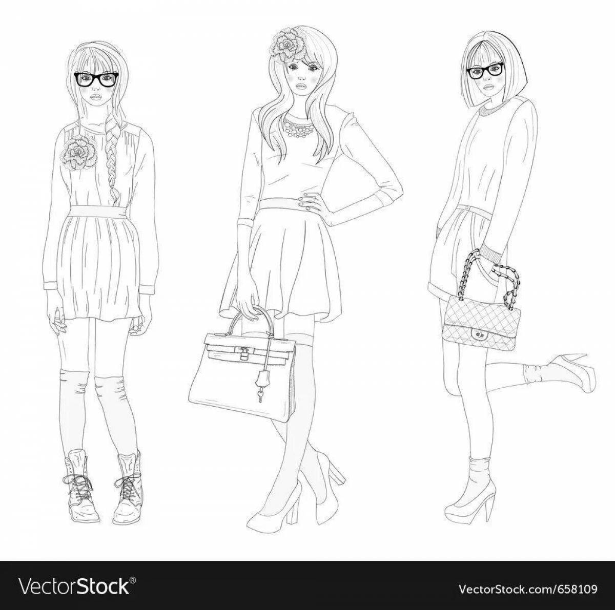 Stylish coloring fashion clothes 2020