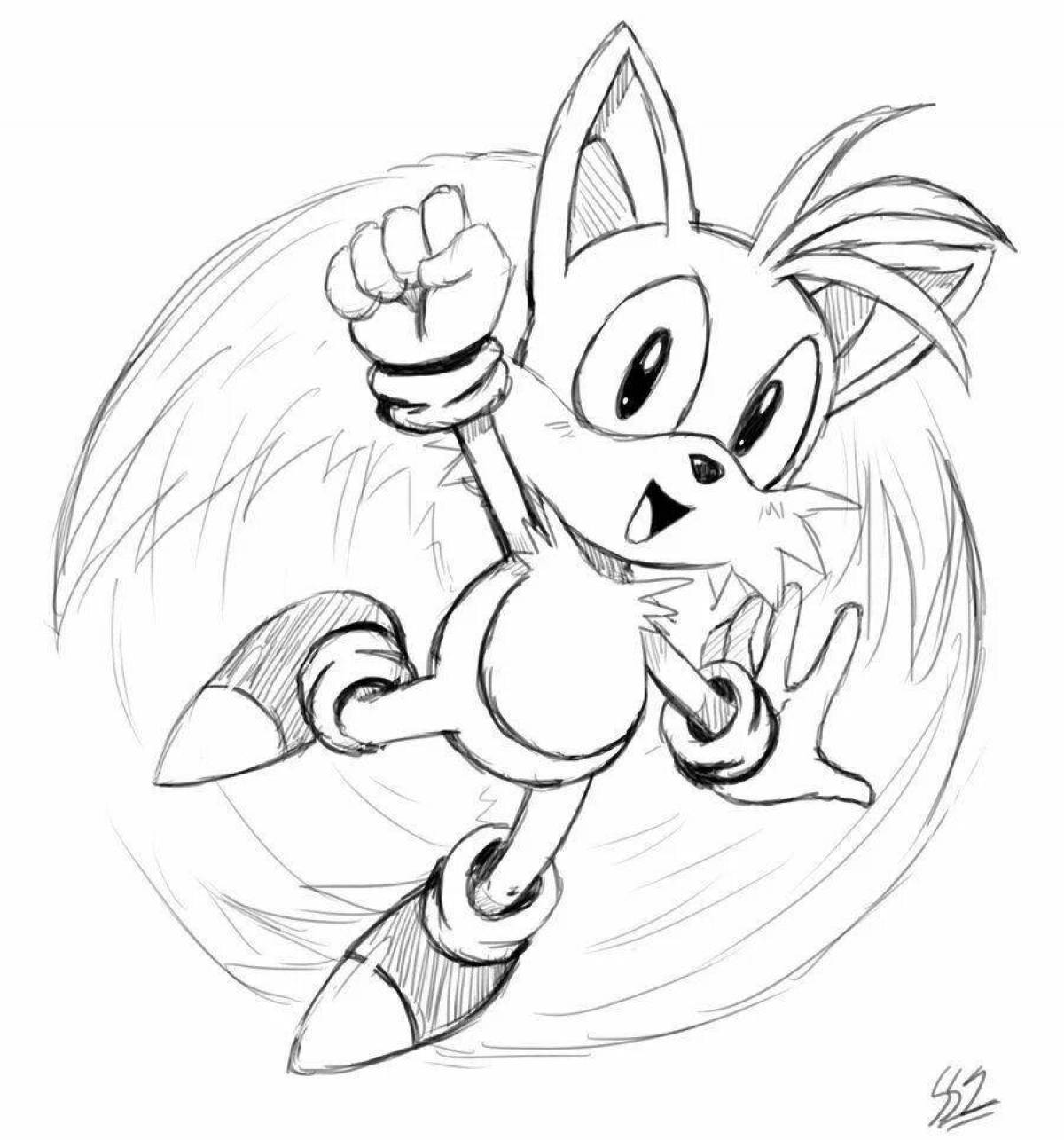 Photo Radiant coloring page of miles tails prower