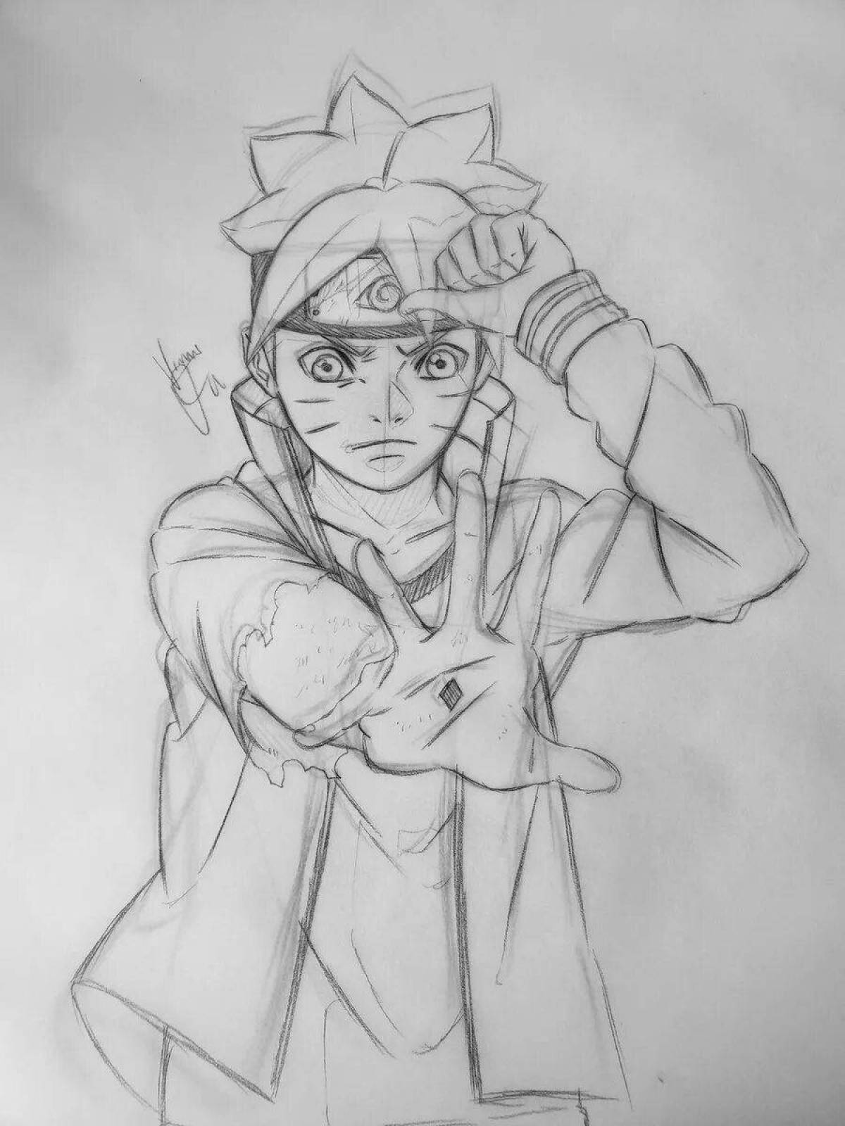 Colorful coloring of boruto with jogan