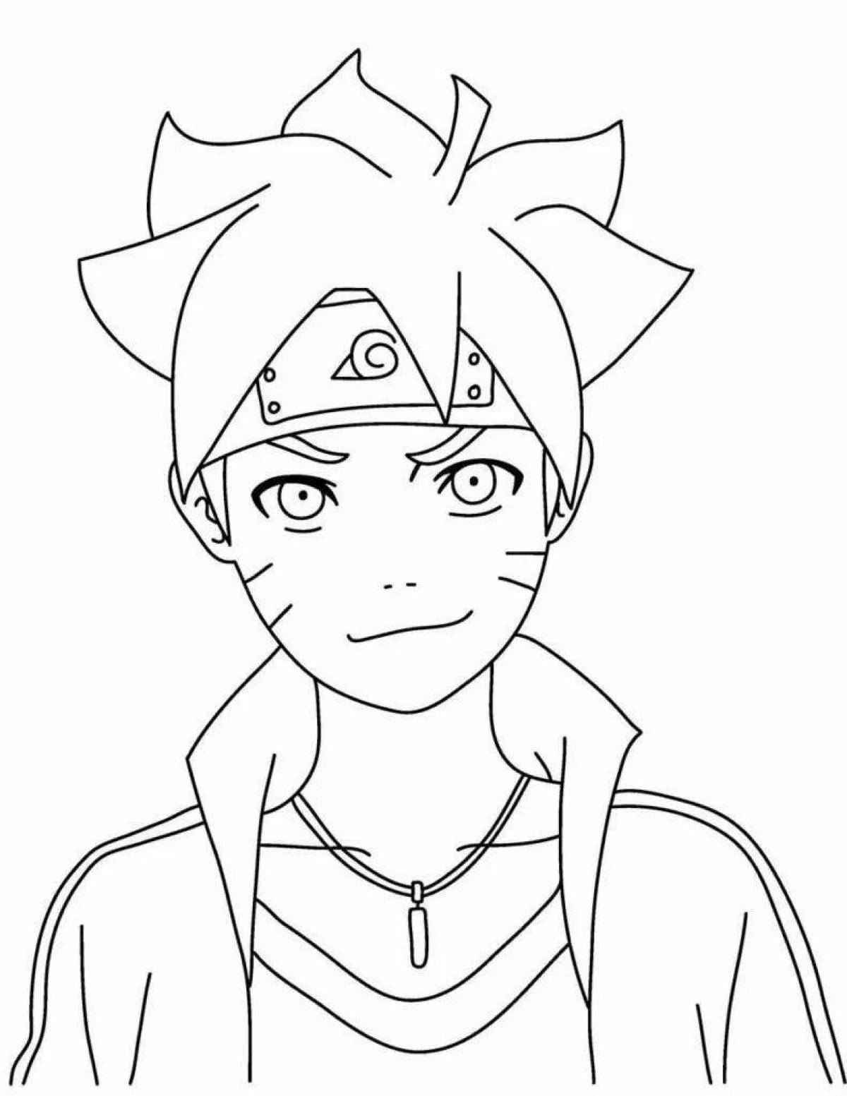 Majestic coloring page boruto with jogan