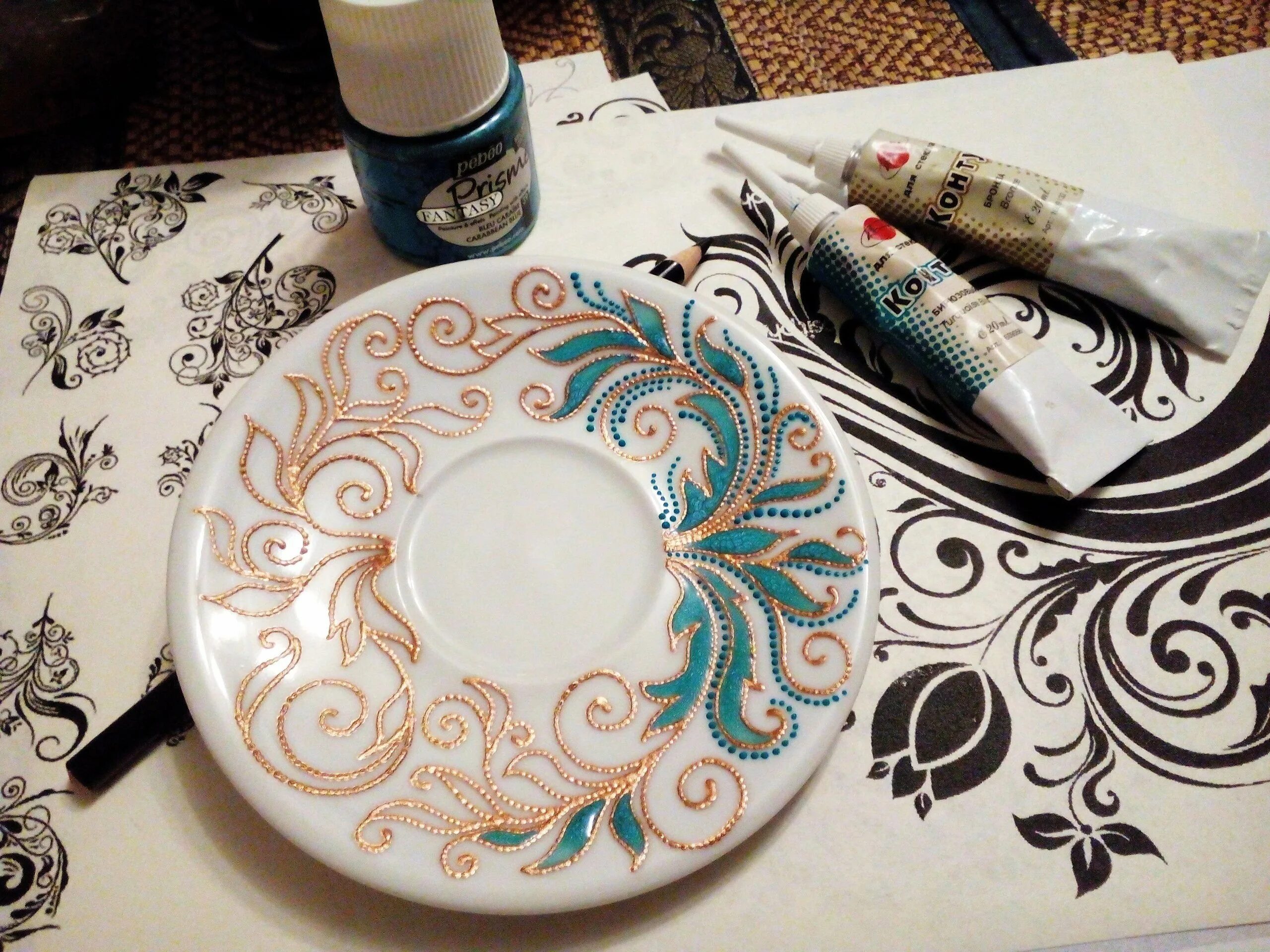 Plates with acrylics #2