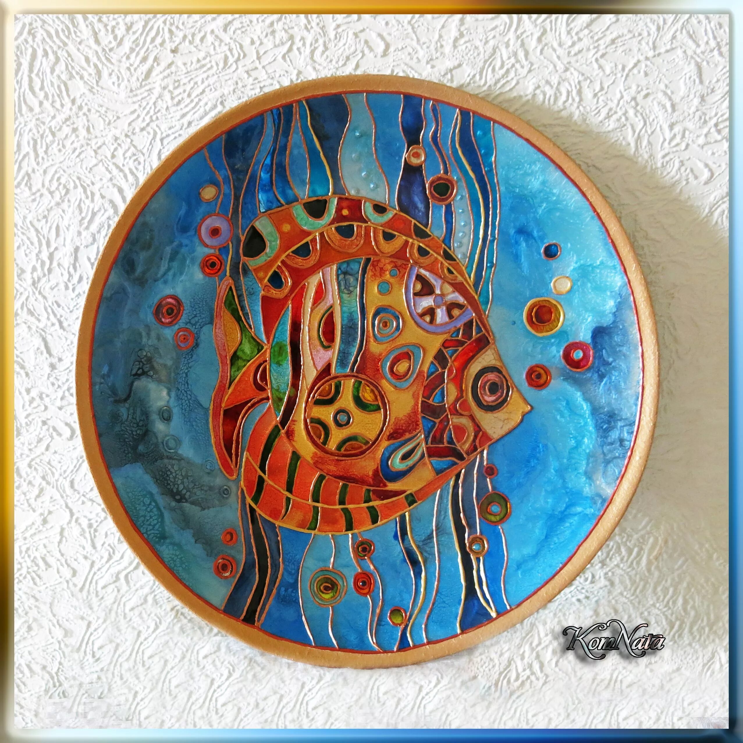 Plates with acrylics #8