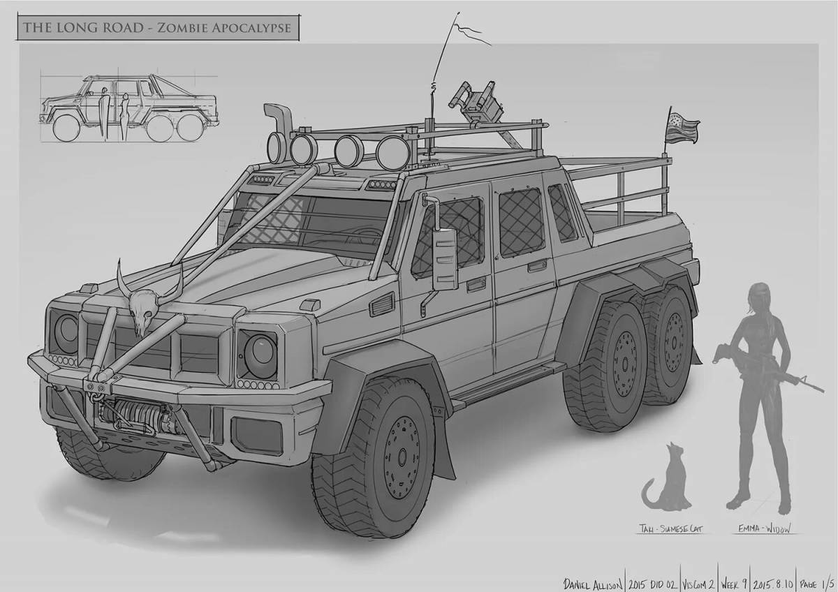 Раскраска светящаяся машина crossout