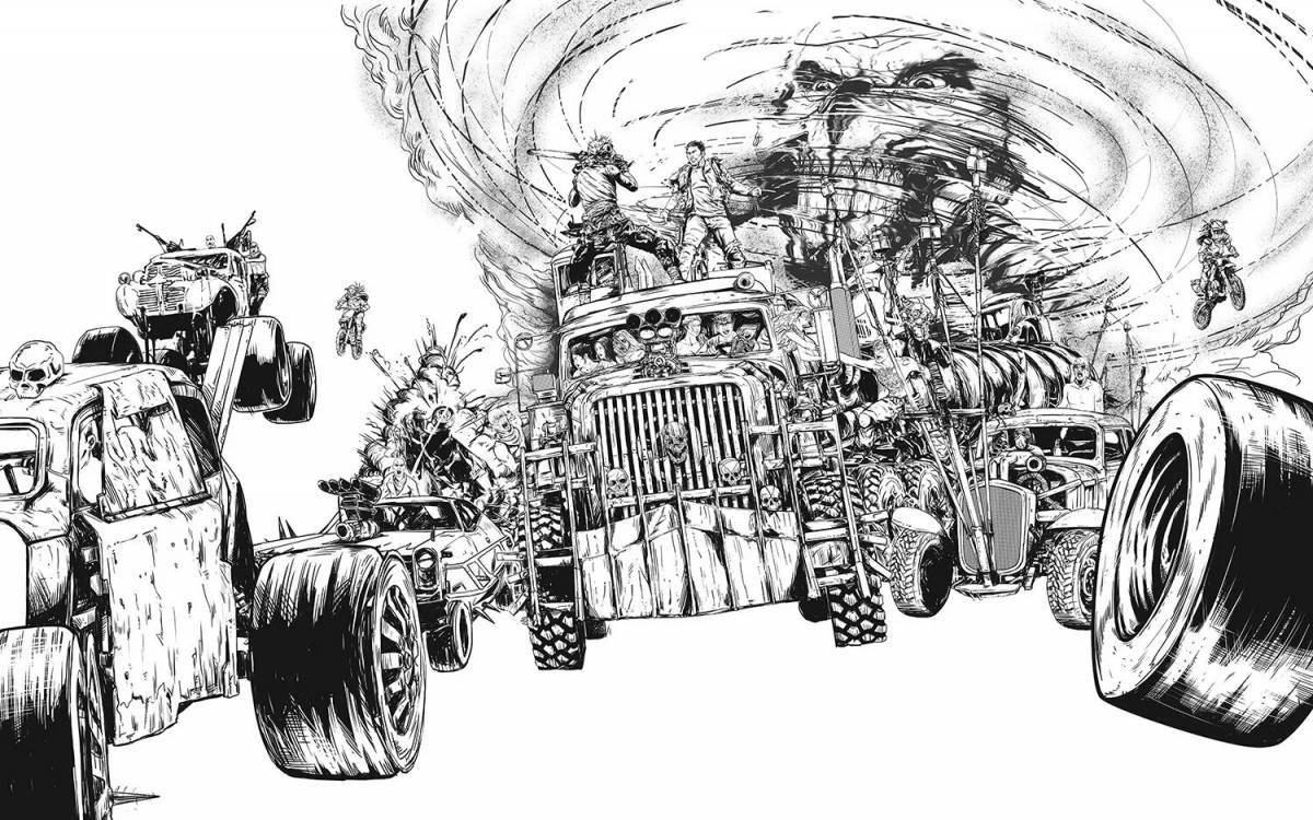 Dazzling crossout car coloring page
