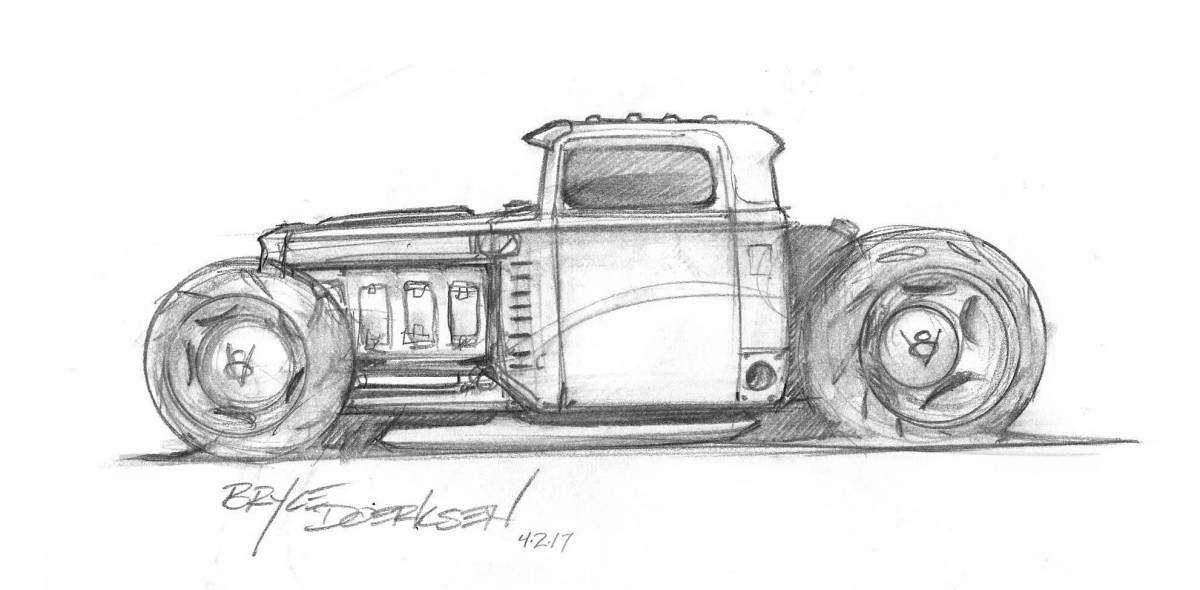 Intricate crossout car coloring