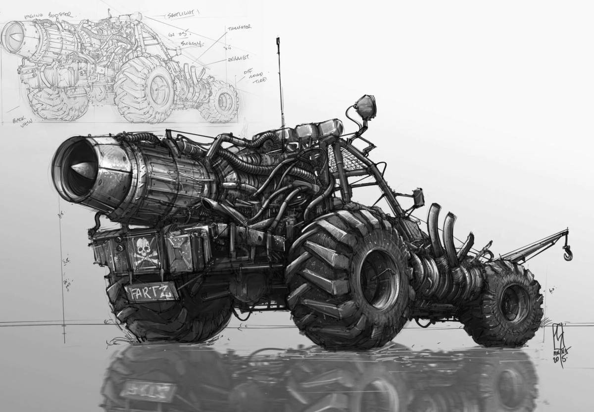 Crossout art car coloring page