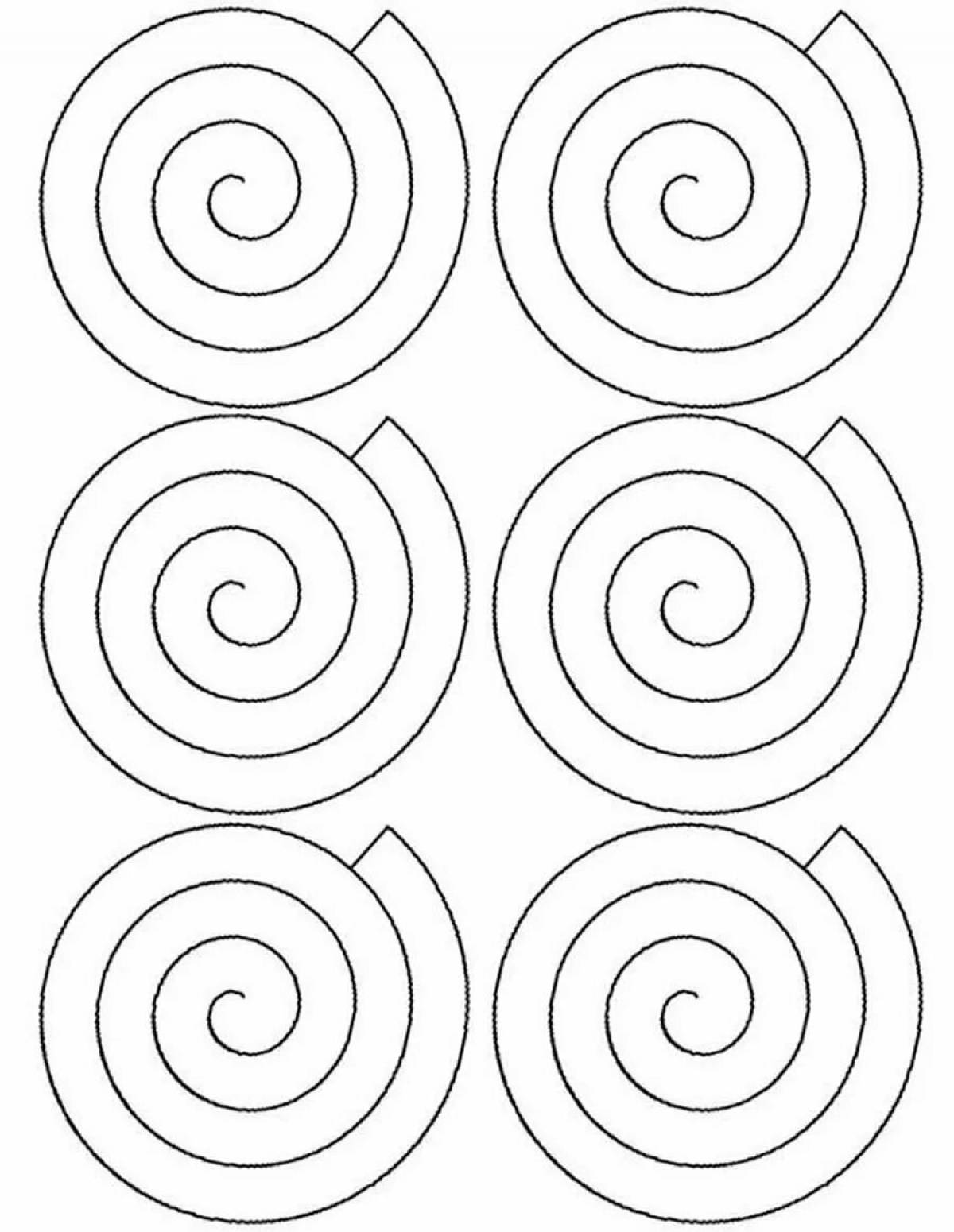 Color coloring spiral page