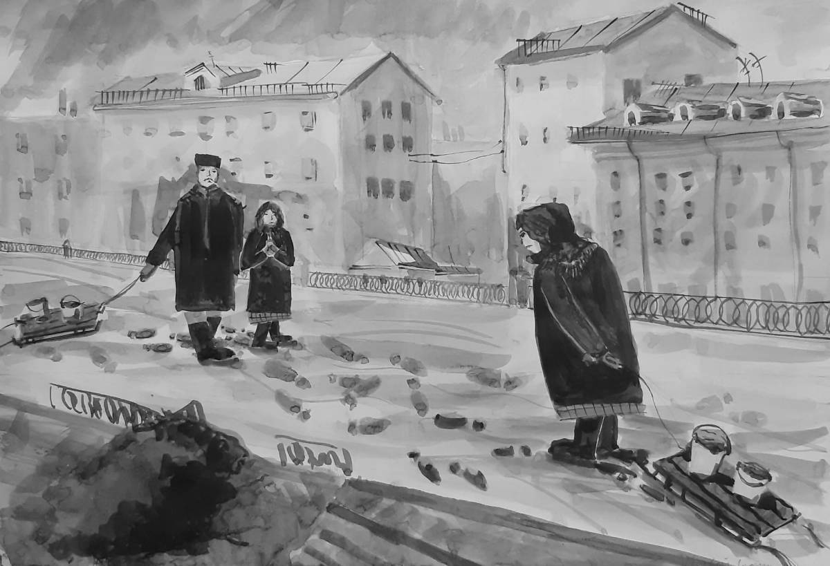 Photo Grand figure of besieged Leningrad